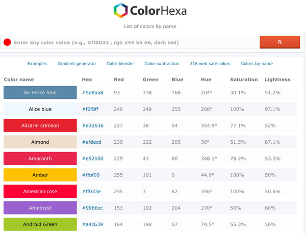 color-hexa